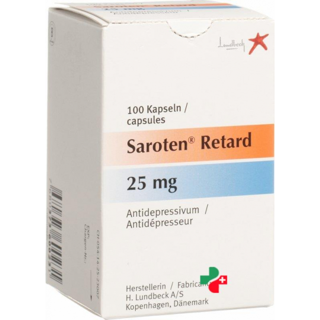 Саротен Ретард 25 мг 100 капсул
