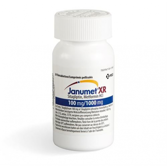 Янумет XR Ретард 100/1000 мг 3 х 28 таблеток покрытых оболочкой 