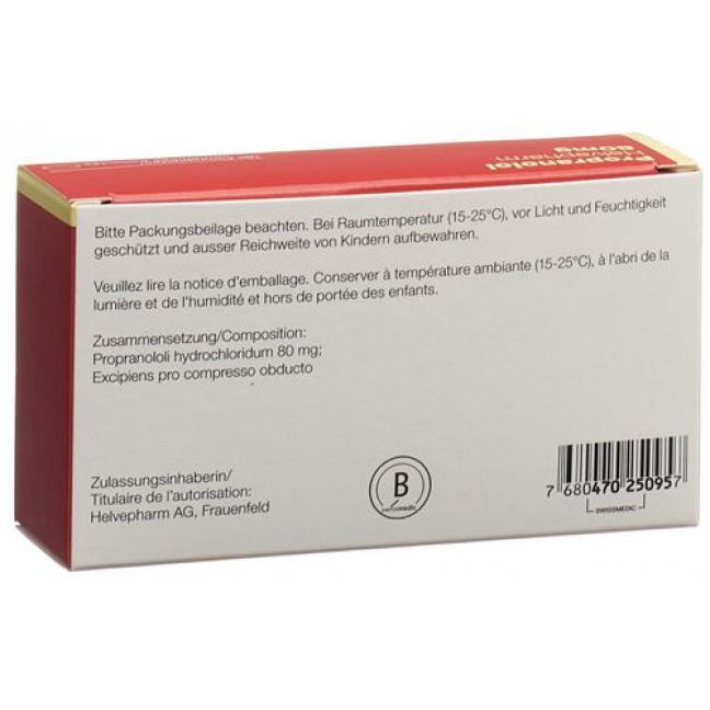 Пропранолол Хелвефарм 80 мг 180 таблеток 