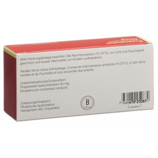 Propranolol Helvepharm 40 mg 180 tablets