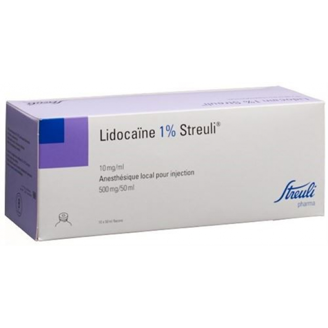Лидокаин Штройли 1% раствор для инъекций 500 мг / 50 мл 10 флаконов по 50 мл