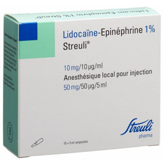 Лидокаин-Эпинефрин Штройли 1% раствор для инъекций 50 мг / 5 мл 10 ампул по 5 мл