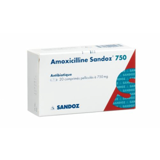 Амоксициллин Сандоз 750 мг 20 таблеток покрытых оболочкой