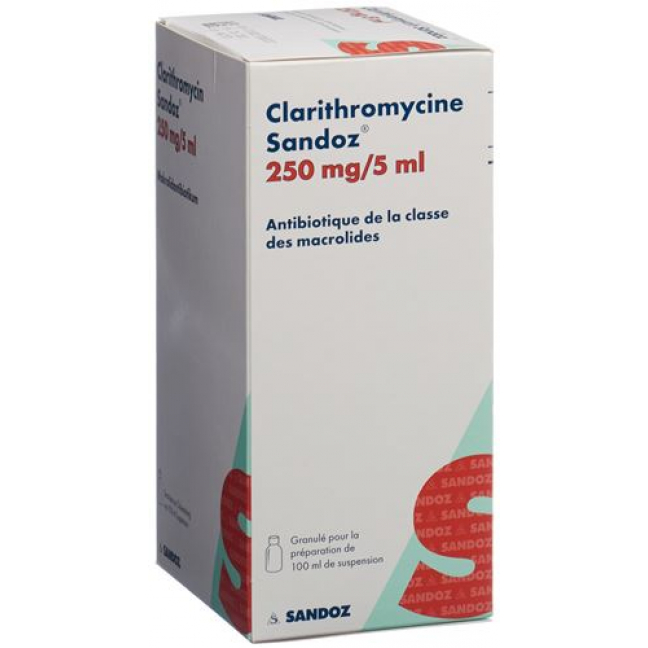 Кларитромицин Сандоз 250 мг / 5 мл суспензия 100 мл