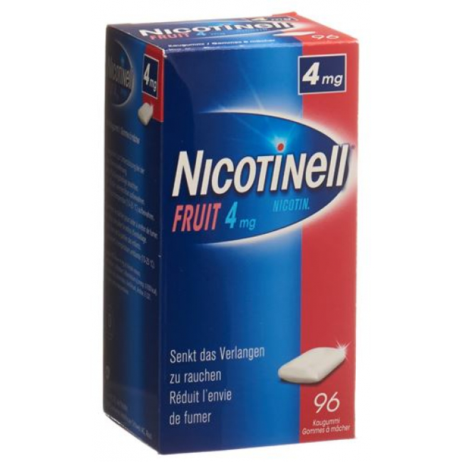 Никотинелл Фруктовая 4 мг 96 жевательных резинок