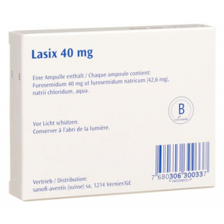 Лазикс раствор для инъекций 40 мг / 4 мл 5 ампул по 4 мл 