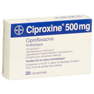 Ципроксин 500 мг 20 таблеток покрытых оболочкой 
