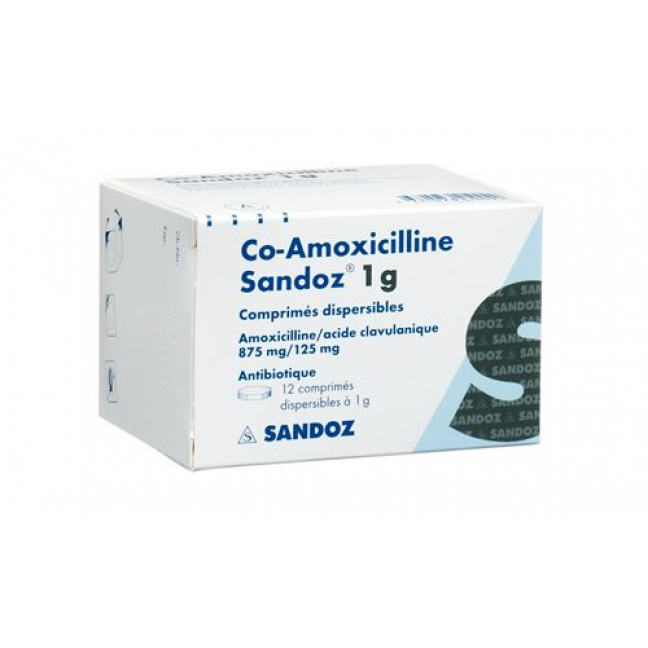 CO Amoxicillin Sandoz 1 g 12 Disp tablets