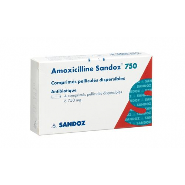 Амоксициллин Сандоз 750 мг 20 диспергируемых таблеток