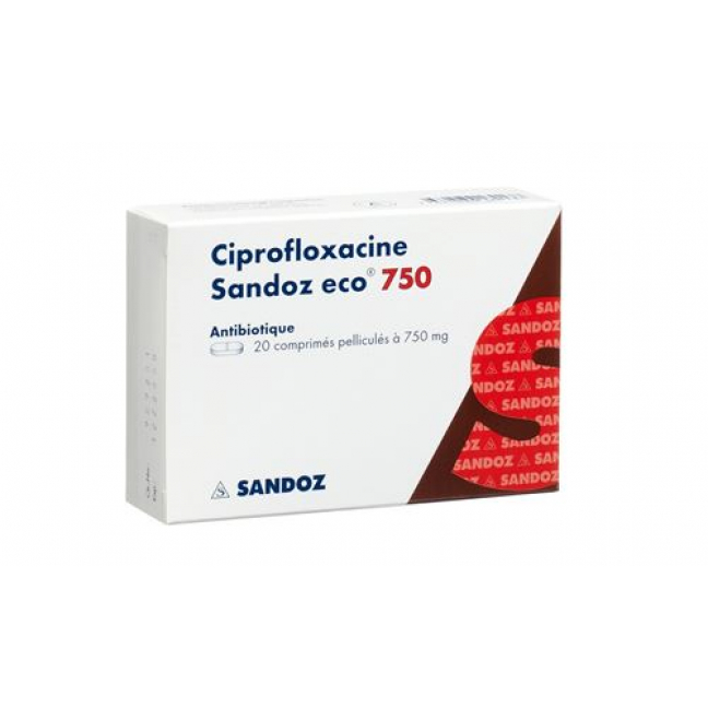 Ципрофлоксацин Сандоз Эко 750 мг 20 таблеток покрытых оболочкой