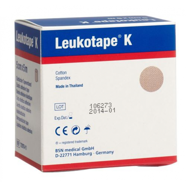 Leukotape K elastischer Tapeverband 5m x 5см телесный цвет