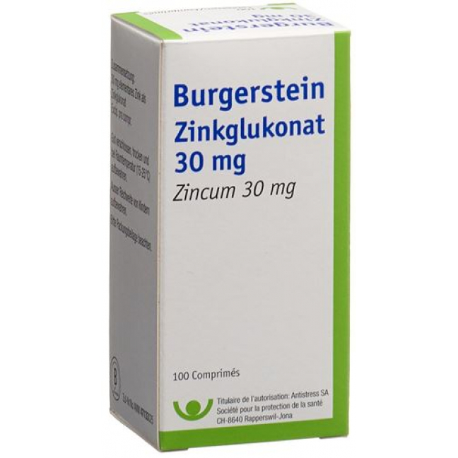 Бургерштейн Цинка глюконат 30 мг 100 таблеток 