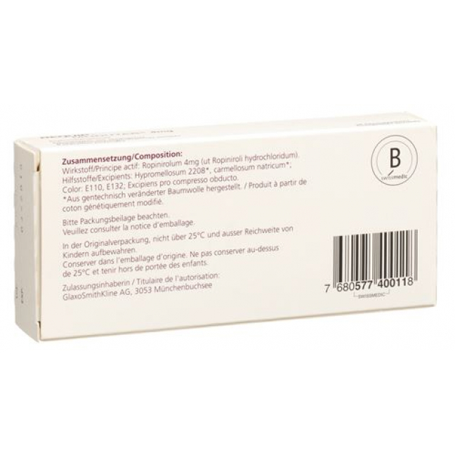 Рекуип Модутаб 4 мг 28 таблеток покрытых оболочкой 