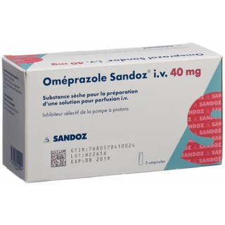 Omeprazol Sandoz 40 mg 5 Durchstechflaschen