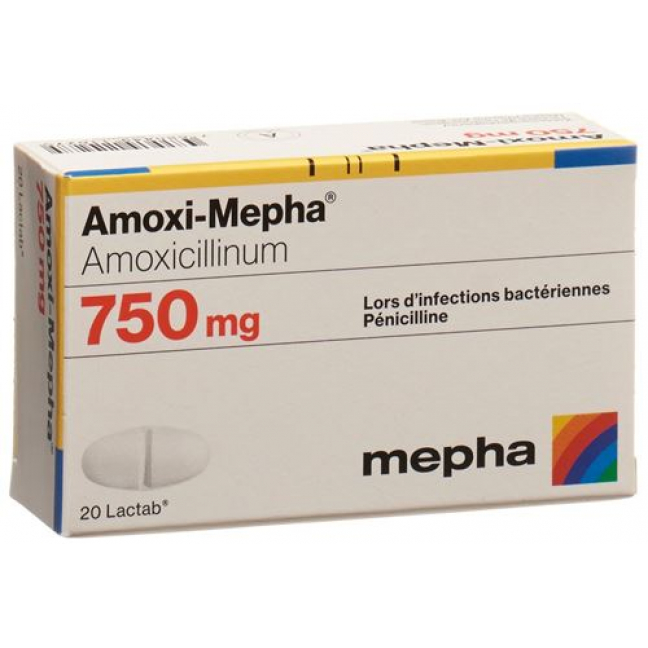 Amoxi Mepha 750 mg 20 Lactabs