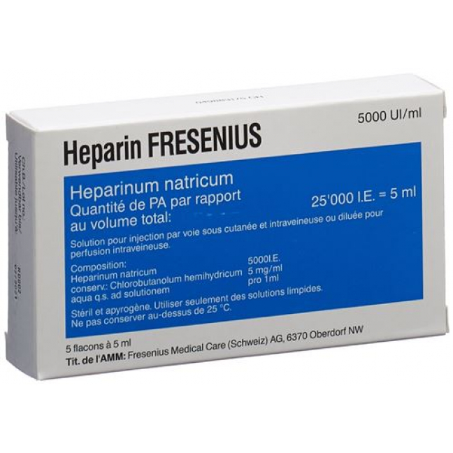 Heparin Fresenius 25000 E/5 ml 5 X 5 ml