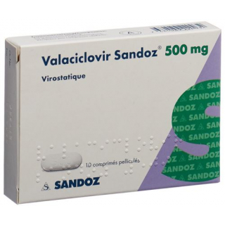 Валацикловир Сандоз 500 мг 10 таблеток покрытых оболочкой