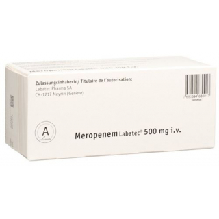 Меропонем Лабатек 500 мг сухое вещество для приготовления раствора для инъекций или инфузий 10 флаконов