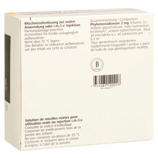 Конакион ММ педиатрический раствор для инъекций и перорального введения 2 мг / 0,2 мл 5 ампул по 0,2 мл