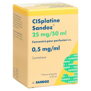 Цисплатин Сандоз инфузионный концентрат 25 мг / 50 мл флакон 50 мл