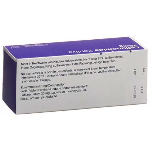 Лефлуномид Зентива 20 мг 30 таблеток покрытых оболочкой  