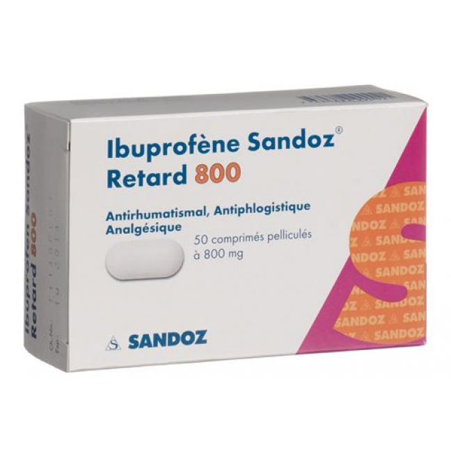 Ибупрофен Сандоз Ретард 800 мг 50 таблеток покрытых оболочкой