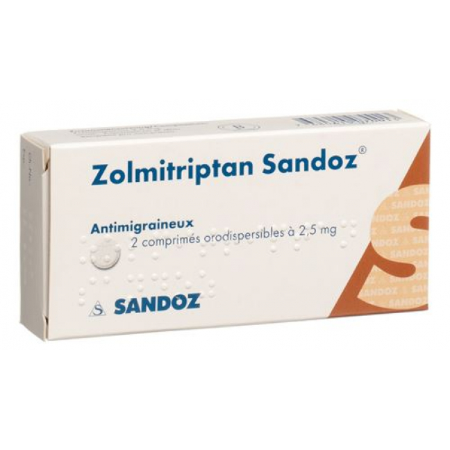 Золмитриптан Сандоз 2,5 мг 2 ородиспергируемые таблетки
