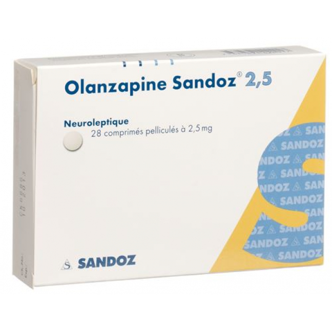 Оланзапин Сандоз 2.5 мг 28 таблеток покрытых оболочкой