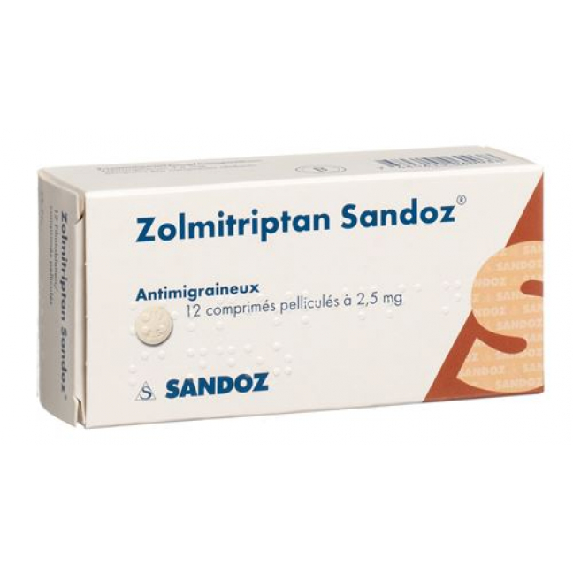 Золмитриптан Сандоз 2,5 мг 12 таблеток покрытых оболочкой
