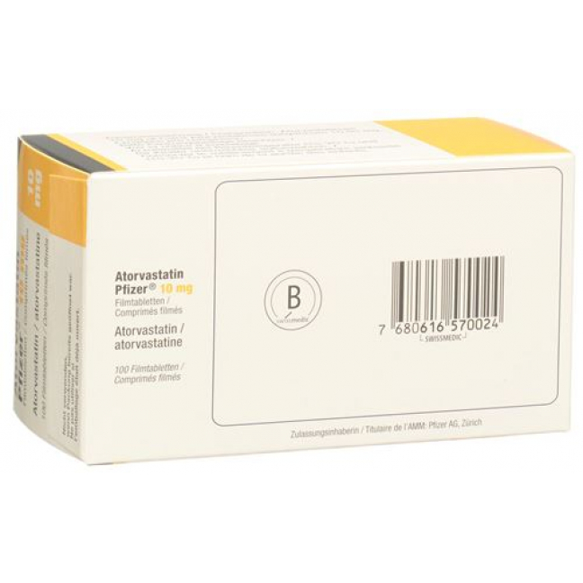 Atorvastatin Pfizer 10 mg 100 filmtablets