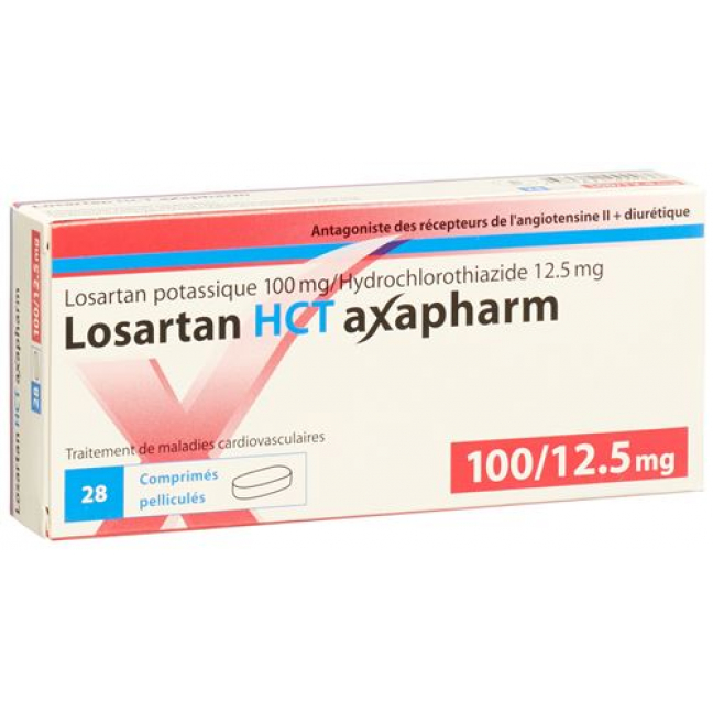 Лозартан НСТ Аксафарм 100/12.5 мг 98 таблеток покрытых оболочкой