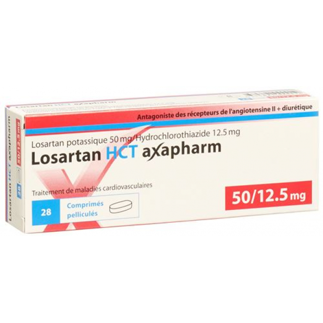 Лозартан НСТ Аксафарм 50/12.5 мг 28 таблеток покрытых оболочкой