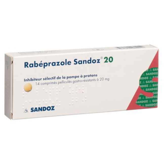 Рабепразол Сандоз 20 мг 14 таблеток покрытых оболочкой