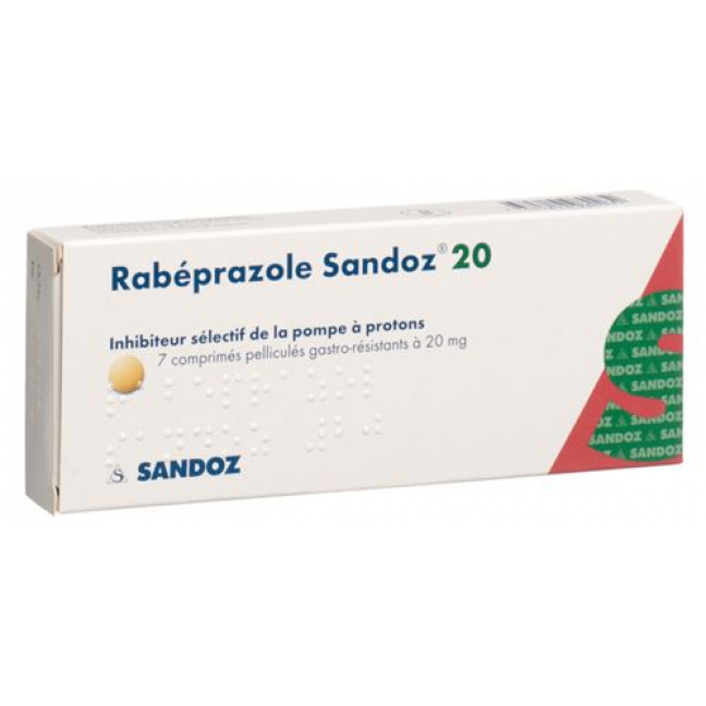 Рабепразол Сандоз 20 мг 7 таблеток покрытых оболочкой