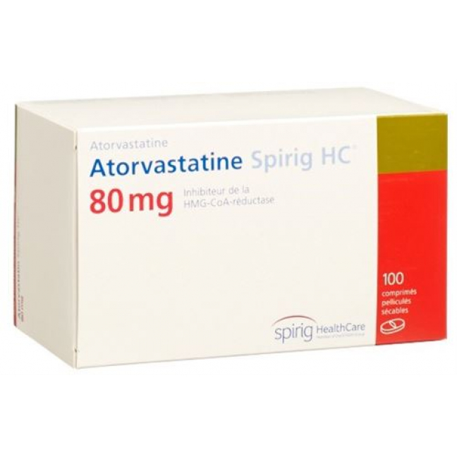 Аторвастатин Спириг 80 мг 100 таблеток покрытых оболочкой