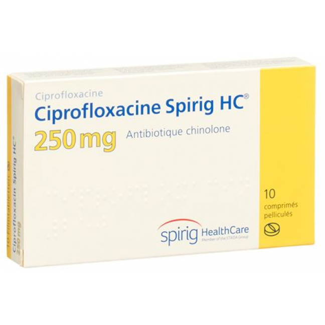 Ципрофлоксацин Спириг 250 мг 10 таблеток покрытых оболочкой