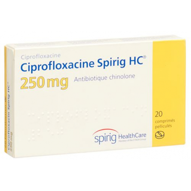 Ципрофлоксацин Спириг 250 мг 20 таблеток покрытых оболочкой