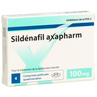 Силденафил Аксафарм 100 мг 4 таблетки покрытые оболочкой 