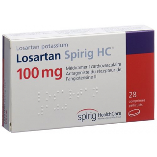 Лозартан Спириг 100 мг 98 таблеток покрытых оболочкой 100 мг 98 