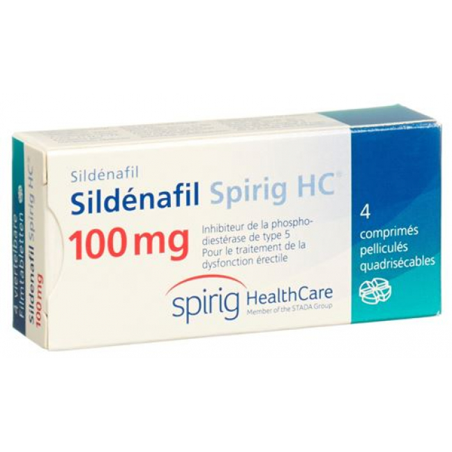 Силденафил Спириг HC 100 мг 4 таблетки покрытые оболочкой 