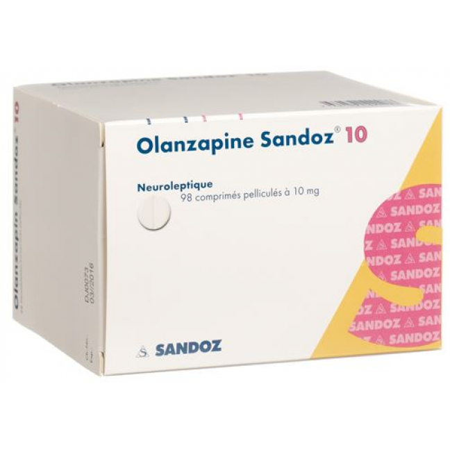 Оланзапин Сандоз 10 мг 98 таблеток покрытых оболочкой  