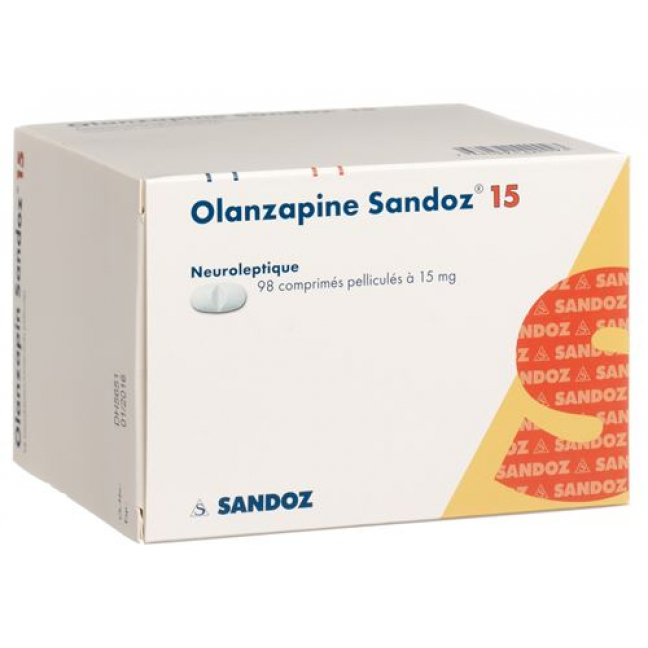 Оланзапин Сандоз 15 мг 98 таблеток покрытых оболочкой 