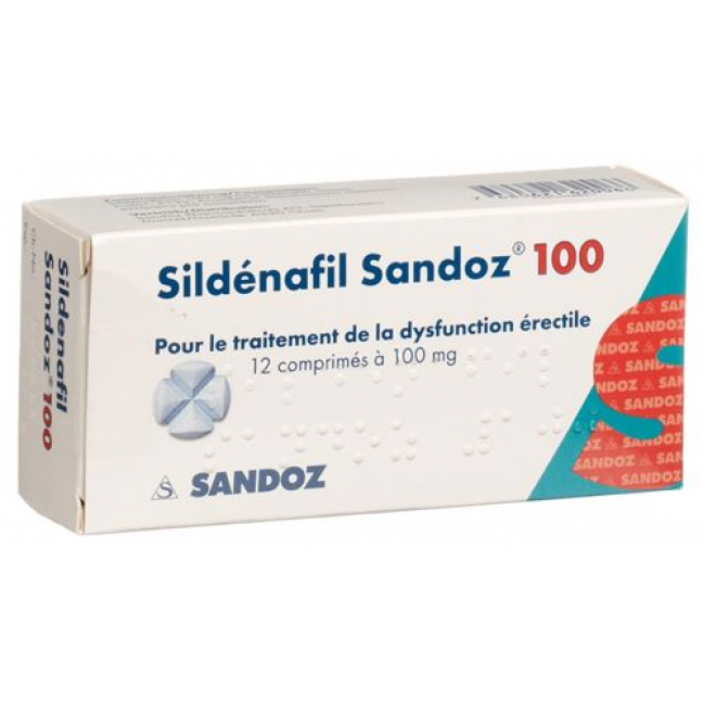 Силденафил Сандоз 100 мг 12 таблеток покрытых оболочкой