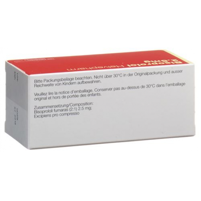 Bisoprolol Helvepharm 2.5 mg 100 tablets