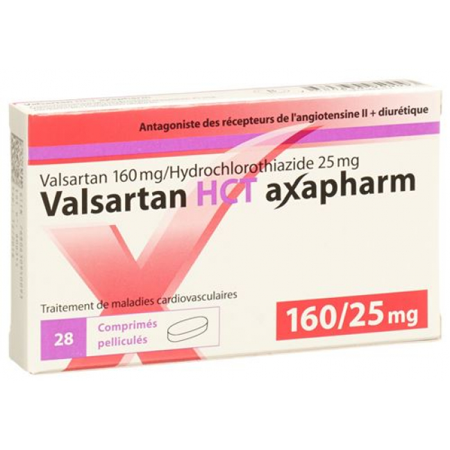 Валсартан ГХТ Аксафарм 160/25 мг 28 таблеток покрытых оболочкой