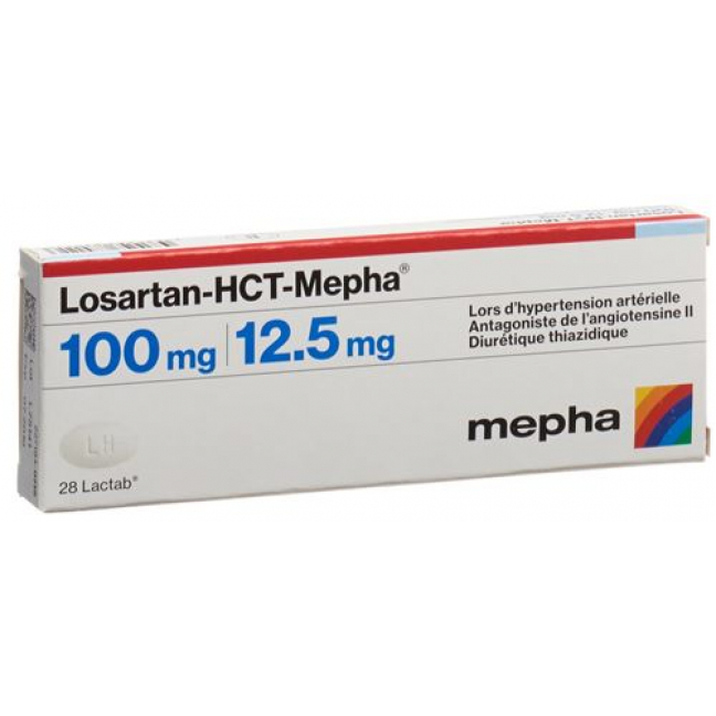 Лозартан-HCT Мефа 100/12,5мг 98 таблеток покрытых оболочкой 