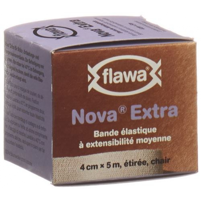 Flawa Nova Extra эластичный Mittelzugbinde 4смx5m Hautfarben