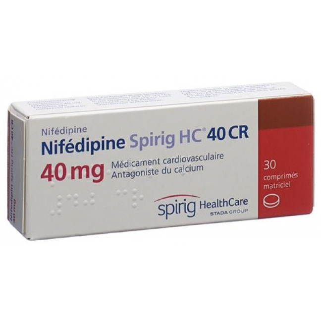 Нифедипин Спириг СР 40 мг 30 матрикс таблеток 