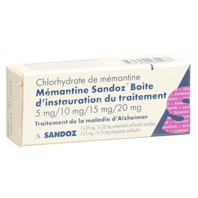 Мемантин Сандоз стартовый пакет (7x5 мг / 7x10 мг / 7x15 мг / 7x20 мг) 28 таблеток покрытых оболочкой 