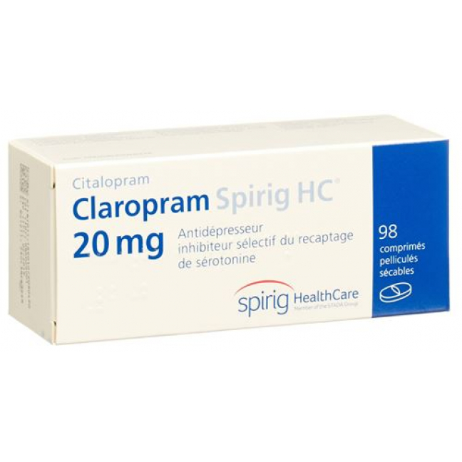 Кларопрам Спириг 20 мг 98 таблеток покрытых оболочкой